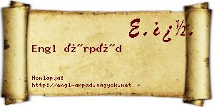 Engl Árpád névjegykártya